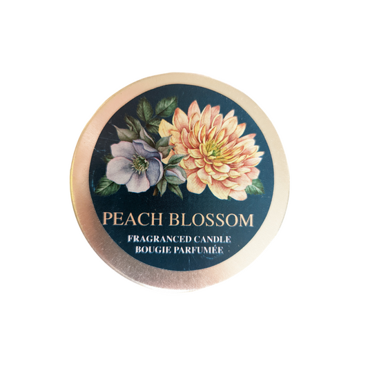 Peach Blossom fragranced tin candle