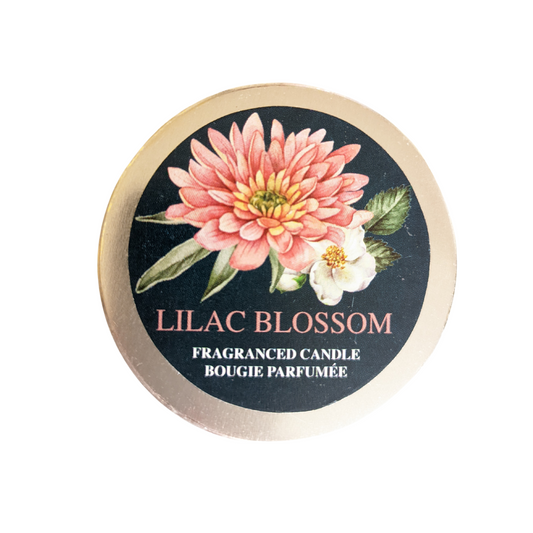 candle tin lilac blossom fragranced