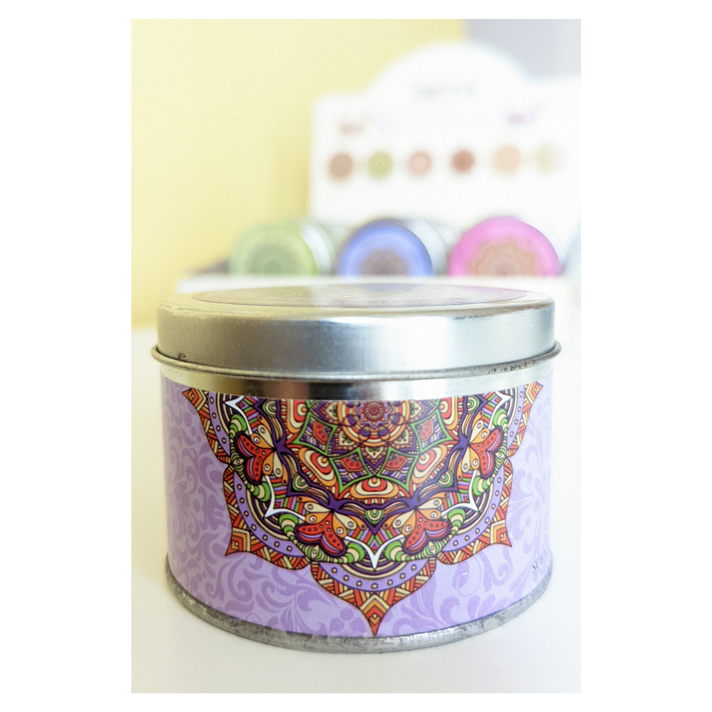 karma scented lavender tin candle travel 25 hours