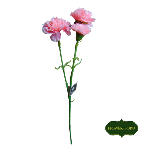 carnation  peach flowers levas light green 62 cm long