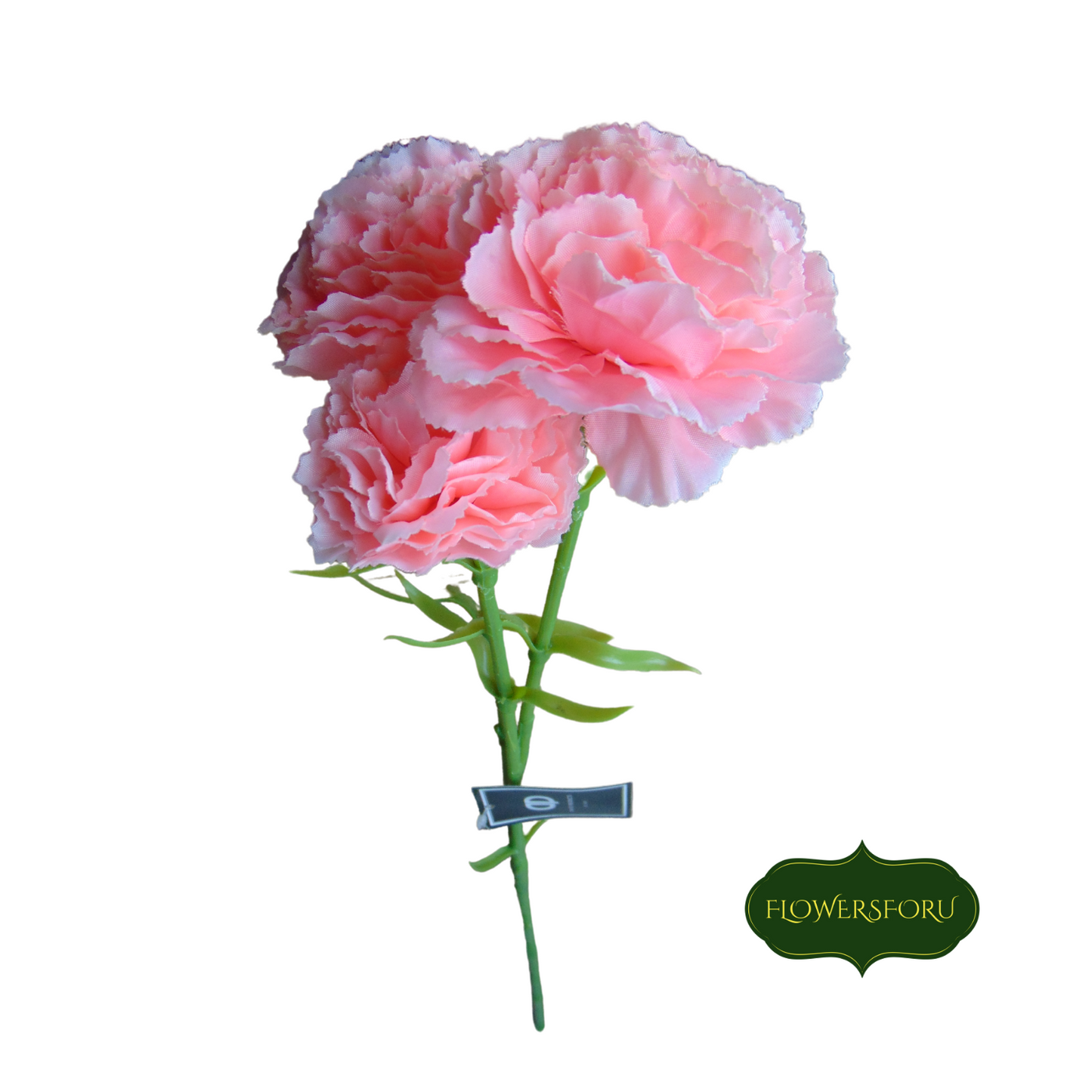 flower light green leaves 62cm long carnation peach colour