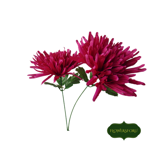 pink dahlia plastic flower stem 60cm long