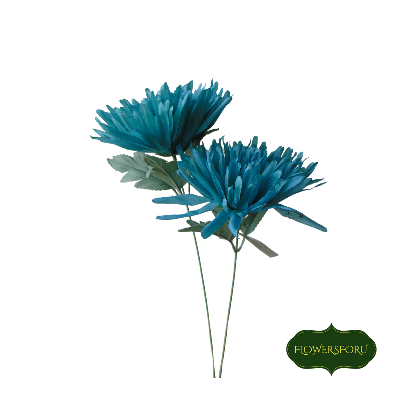 blue dahlia stem 2 flower 60cm long