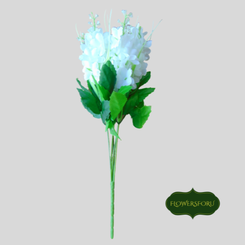 Hyacinth white plastic flower 34cm