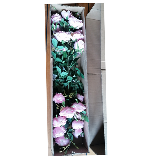 12peaces english rose pink blush plastic flowers bouquet 68cm long